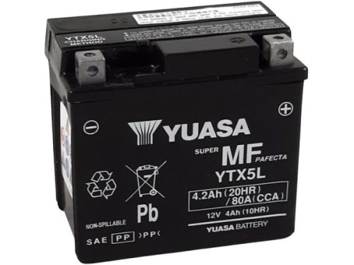 YUASA, Fahrzeugbatterie, AGM 12V/4.2Ah/80A LxBxH: 114 // 71 // 106 // S:0, AUTO & BIKE, YTX5L