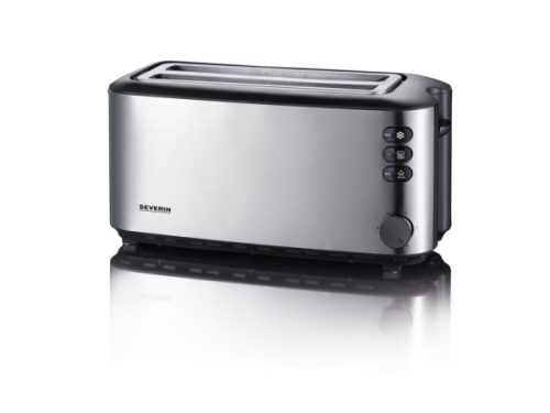 Severin, Severin Toaster "Automatik-Langschlitz 2509" 2 lange Schlitze für 4 Scheiben 1400 W Lieferung mit passendem CH-Fixadapter