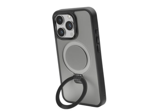 SBS, Kompatibles kabelloses Laden, MagSafe-kompatible Ladehülle mit Metallverarbeitung und Ring mit Standfunktion für iPhone 15 Pro, Produkte & Wohnen