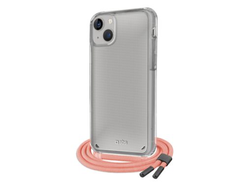 SBS, Covers, Transparente Hülle mit farbigem Umhängeband für das iPhone 14, Produkte & Wohnen