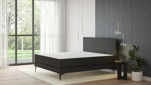 Emma, Emma Original Elite Boxspringbett - Dunkelgrau - 160x200 cm - Kopfteil Kissen - Metallfüße