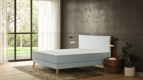 Emma, Emma Original Elite Boxspringbett ? Mint - 160x200 cm - Kopfteil Kissen - Holzfüß