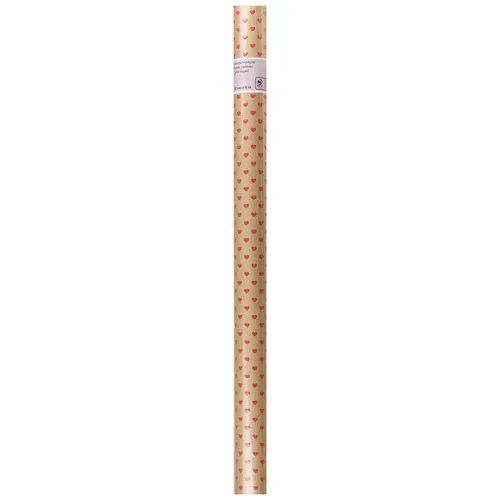 Geschenkpapier 70cmx5m Kraft Herzen rot