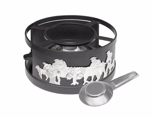 undefined, Fondue "Heidi Cheese Line Rechaud Appenzell Silber"