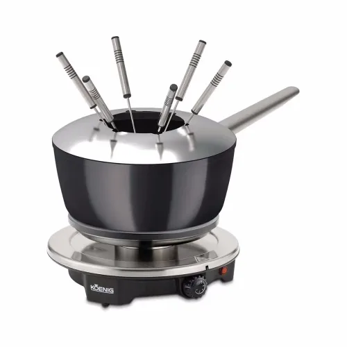 Koenig, KOENIG Fondue "One for All 8 Teile, Chrom/Schwarz"