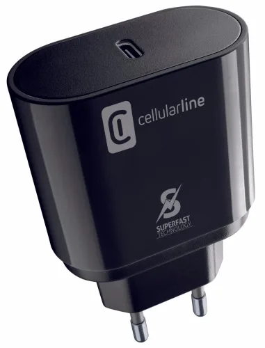 Cellularline USB-C to USB-C 25W Super Fast Charger – USB C Kabel/Adapter/Ladegerät