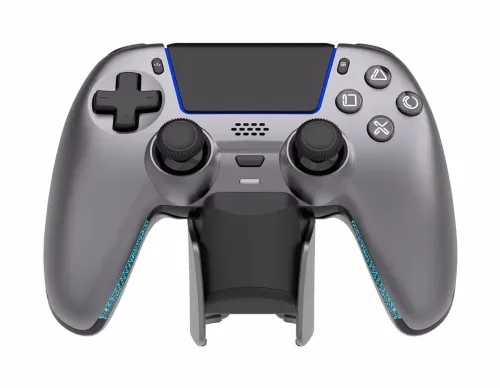 DELTACO, DELTACO PS5 GAM-199 Wireless (+ Ladestation) Controller Stahlgrau für PlayStation 5, Android, iOS, PC