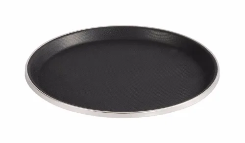 ProChef Serviertablett Ø 35.5 cm – Gastro Inventar/Gastro Einrichtungen – schwarz / silber