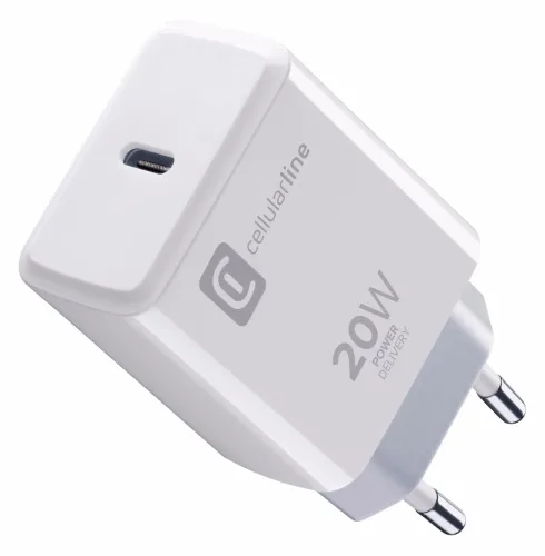 CELLULARLINE, Cellularline USB-C Ladegerät 20W weiss USB Ladegerät – USB C Kabel/Adapter/Ladegerät