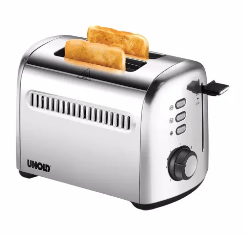 UNOLD, Unold 2er Retro Toaster Kontrollleuchte Edelstahl