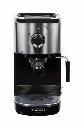 Bestron Espressomaschine AES800STE – Siebträgermaschine/Espressomaschine – edelstahl / schwarz
