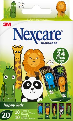 3M Nexcare, 3M Nexcare - Kinderpflast Happy Kids Animals 20 Stk, 20Stück, Multicolor