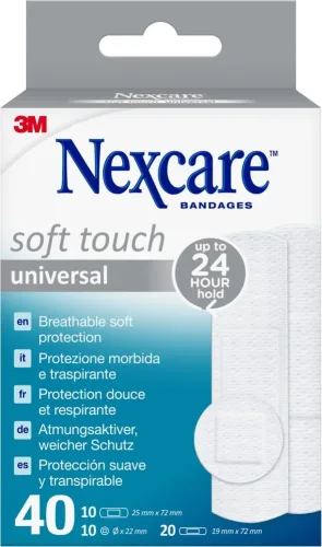 3M Nexcare, 3M Nexcare Soft Touch Universalpflaster, diverse Grössen (40 Stk)