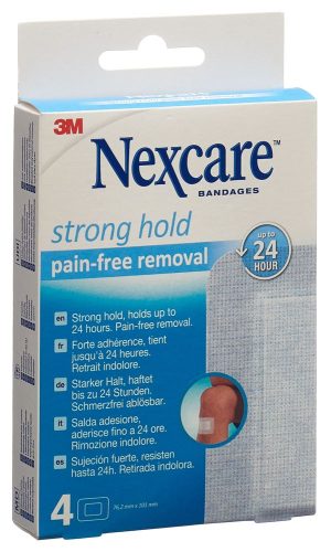 undefined, 3M NEXCARE Strong Hold Pads 76.2 x 101 mm 4 Stück