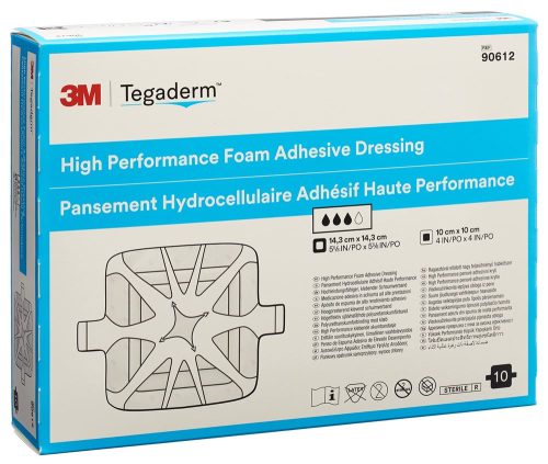3M Tegaderm, 3M Tegaderm Foam HP Schaumkompresse 10x10cm adhesive (10 Stk)