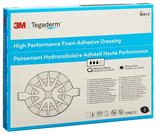 3M Tegaderm, 3M Tegaderm Foam HP Schaumkompresse 10x11cm adhesive (5 Stk)