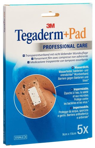 3M Tegaderm, 3M Tegaderm+Pad 9x15cm, Wundkissen 4.5x10cm (5 Stk)