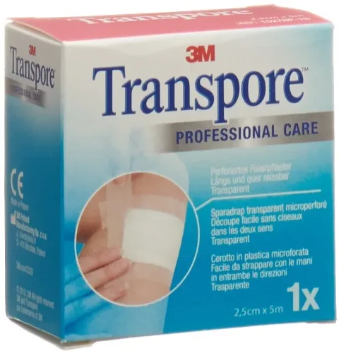 3M Transpore, 3M Transpore Heftpflaster Nachfüllbox, 5m x 25mm (1 Stk)