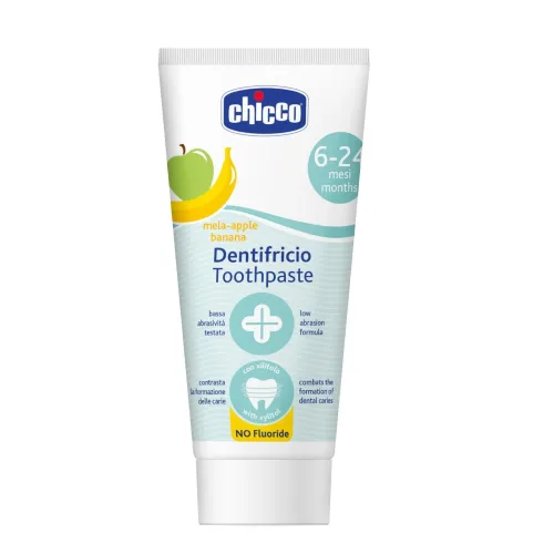 Chicco, Chicco Zahnpasta mit Apfel/Bananengeschmack, 6-24 Monate, ohne Fluorid (50ml)