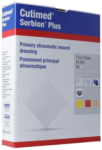 Cutimed, Cutimed Sorbion Plus 7.5x7.5cm (10 Stk)