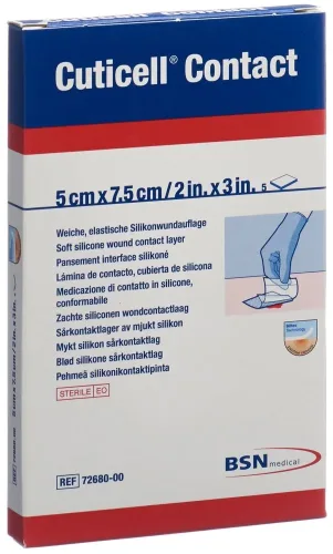 Cuticell, Cuticell Contact Silikonwundauflage 5x7.5cm (5 Stk)