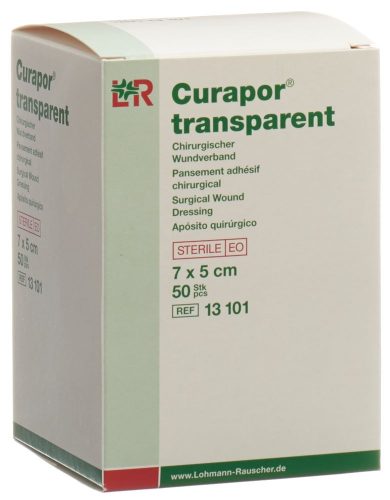 Curapor, Curapor transparent Wundverband, 7x5cm (50 Stk)