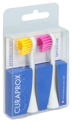CURAPROX, CURAPROX Hydrosonic Ersatzbürste sensitive, gelb-pink (2 Stk)