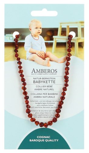 AMBEROS, AMBEROS Natur-Bernsteinkette Baroque Cognac (1 Stk)