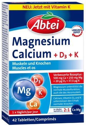 Abtei, Abtei Magnesium Calcium + D3 + K (42 Stk)