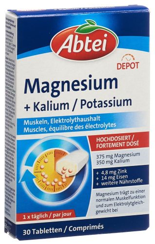 Interdelta SA, Abtei Magnesium + Kalium Depot Tabletten 30 Stück