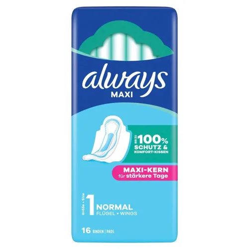 Always, Always - Maxi Normal Binden Mit Flügeln (Grösse 1), Maxi Normal mit Flügeln, 16STK