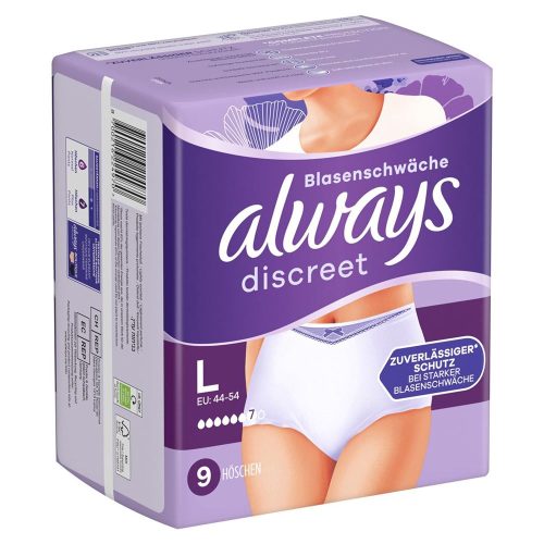 Always, Always - Discreet Inkontinenz Pants Plus L 9, 9 Stück