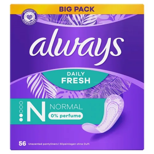 Always, Always Slipeinlagen Normal ohne Duft, Big Pack (56 Stk)