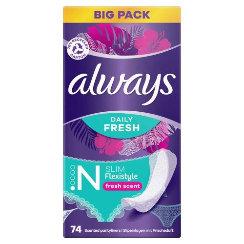 Always, always Slipeinlage Daily Fresh Flexistyle Slim mit Frischeduft BigPack (74 Stück)