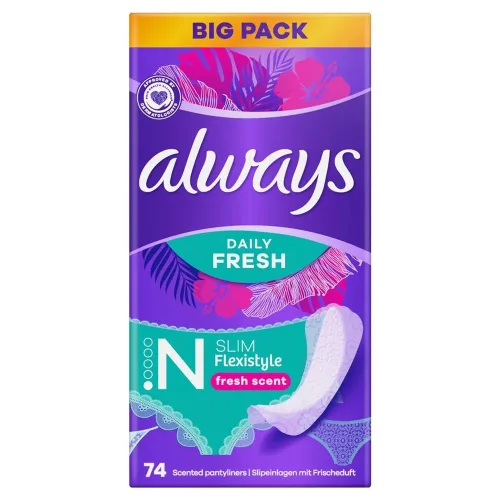 Always, Always Slipeinlagen Flexistyle Slim Frisch Big Pack (74 Stk)