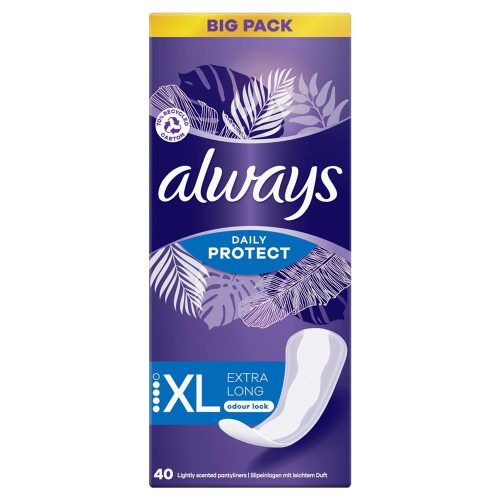 Always, always Slipeinlage Daily Protect Extra Long mit leichtem Duft BigPack (40 Stück)