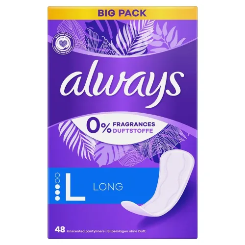 Always, Always Slipeinlagen Daily Protect Long 0% Big Pack (48 Stk)