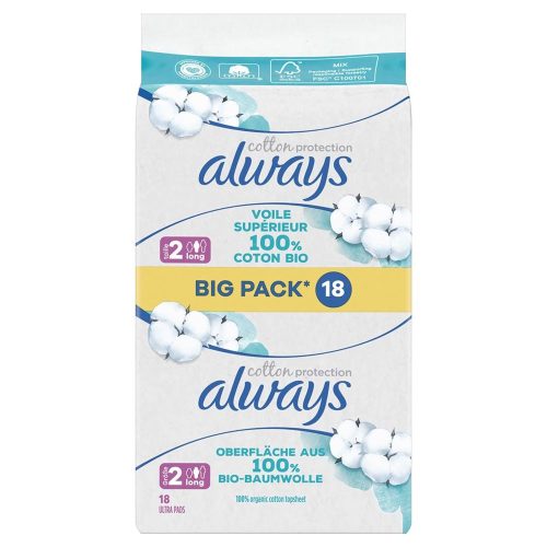 Always, always Ultra Binde Cotton Protection Night mit Flügeln BigPack (16 Stück)