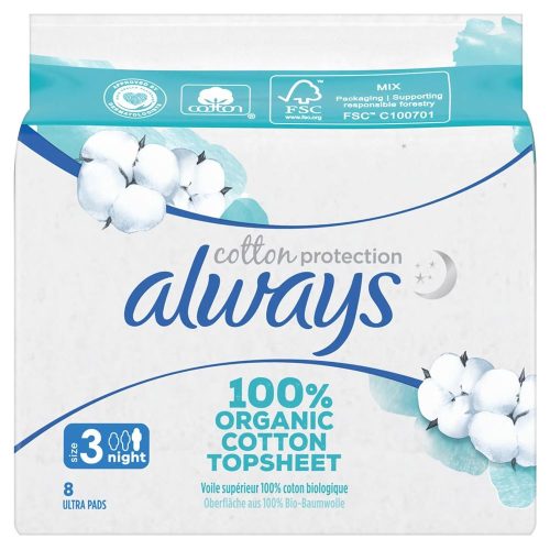 Always, always Ultra Binde Cotton Protection Night mit Flügeln Magic Paper (8 Stück)