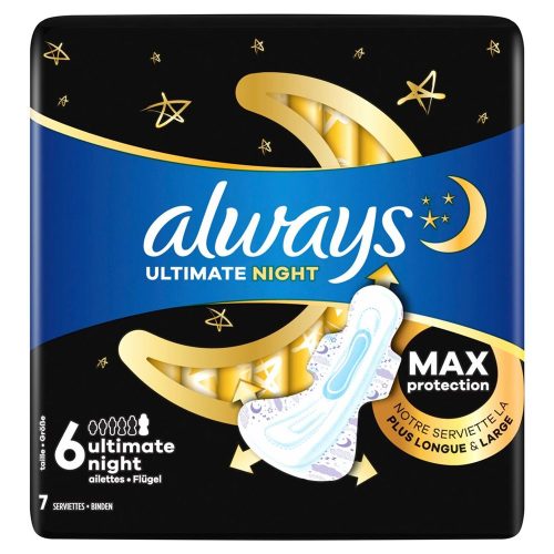 Always, Always - Damenbinden Ultimate Night (Grösse 6) Flügel, 7 Stück