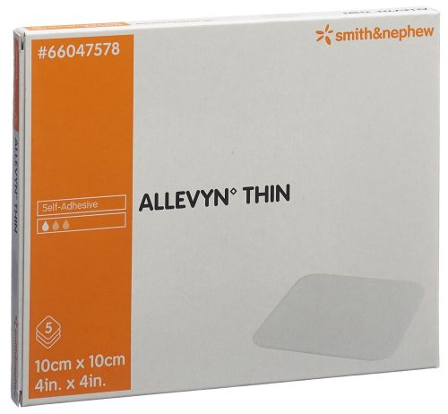 SMITH & NEPHEW, ALLEVYN THIN Wundverband, 10x10cm (5 Stk)