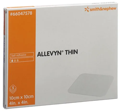 SMITH & NEPHEW, ALLEVYN THIN Wundverband, 10x10cm (5 Stk)