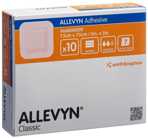 SMITH & NEPHEW, ALLEVYN Adhesive Wundverband, 7.5x7.5cm (10 Stk)