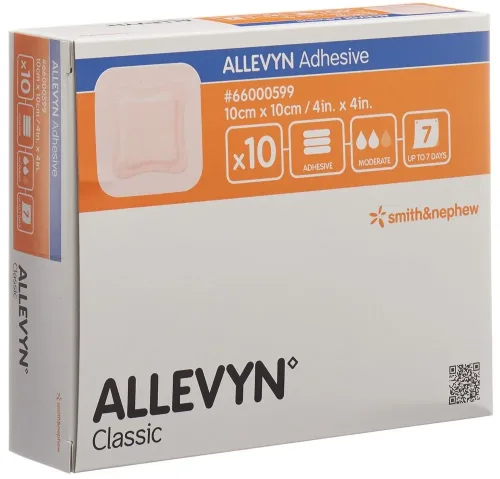 SMITH & NEPHEW, ALLEVYN Adhesive Wundverband, 10x10cm (10 Stk)