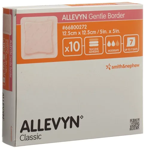 SMITH & NEPHEW, ALLEVYN GENTLE BORDER Wundverband, 12.5x12.5cm (10 Stk)