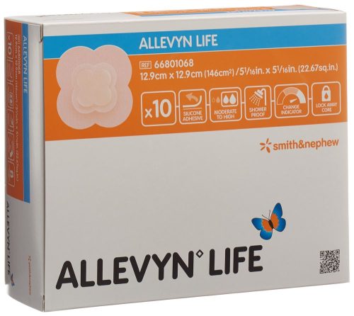 SMITH & NEPHEW, ALLEVYN LIFE Silikon-Schaumverband, 12.9x12.9cm (10 Stk)