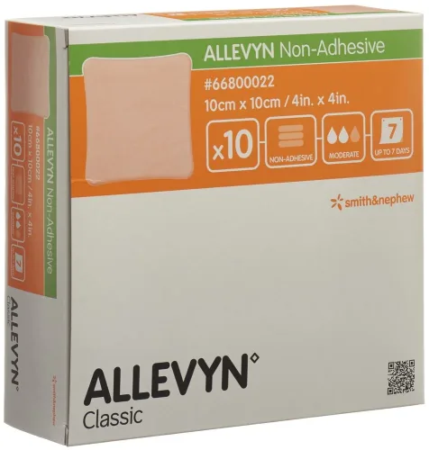 SMITH & NEPHEW, ALLEVYN Classic Non-Adhesive Wundverband, 10x10cm (10 Stk)