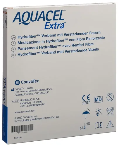 ConvaTec, ConvaTec AQUACEL Extra Hydrofiber Verband 15x15cm (5 Stk)