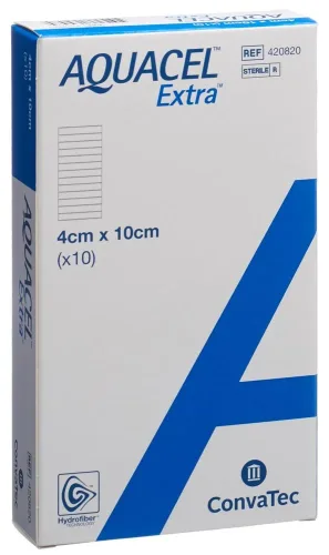 ConvaTec, ConvaTec AQUACEL Extra Hydrofiber Verband 4x10cm (10 Stk)