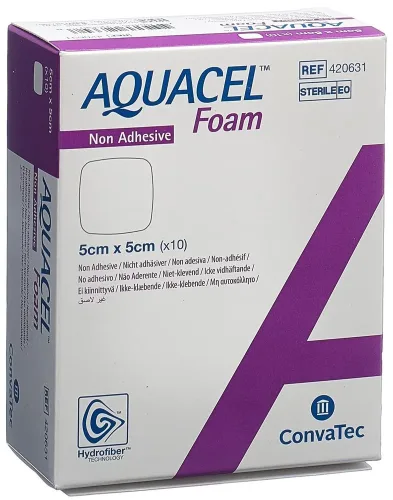 ConvaTec, ConvaTec AQUACEL Foam nicht adhäsiv 5x5cm (10 Stk)